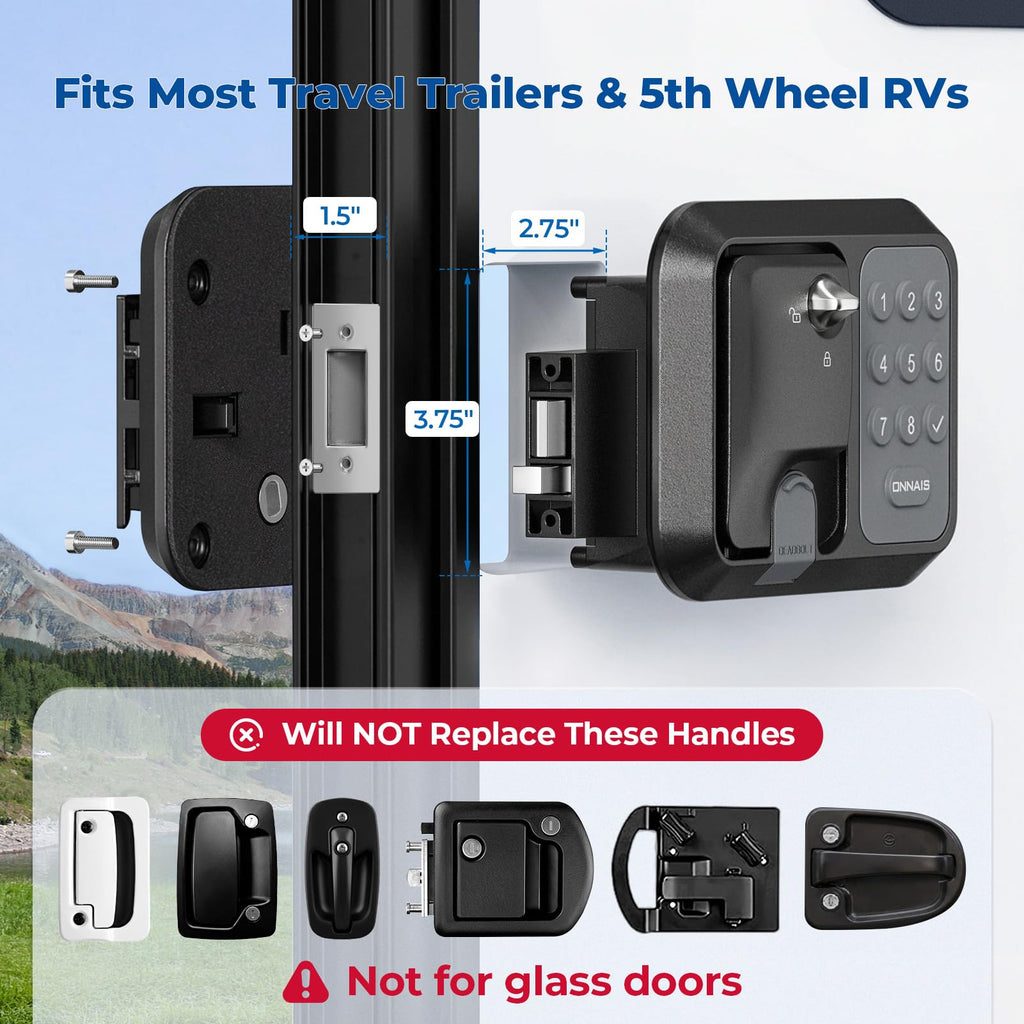 ONNAIS Keyless RV Door Lock - Fits Most Trailers & 5th Wheels