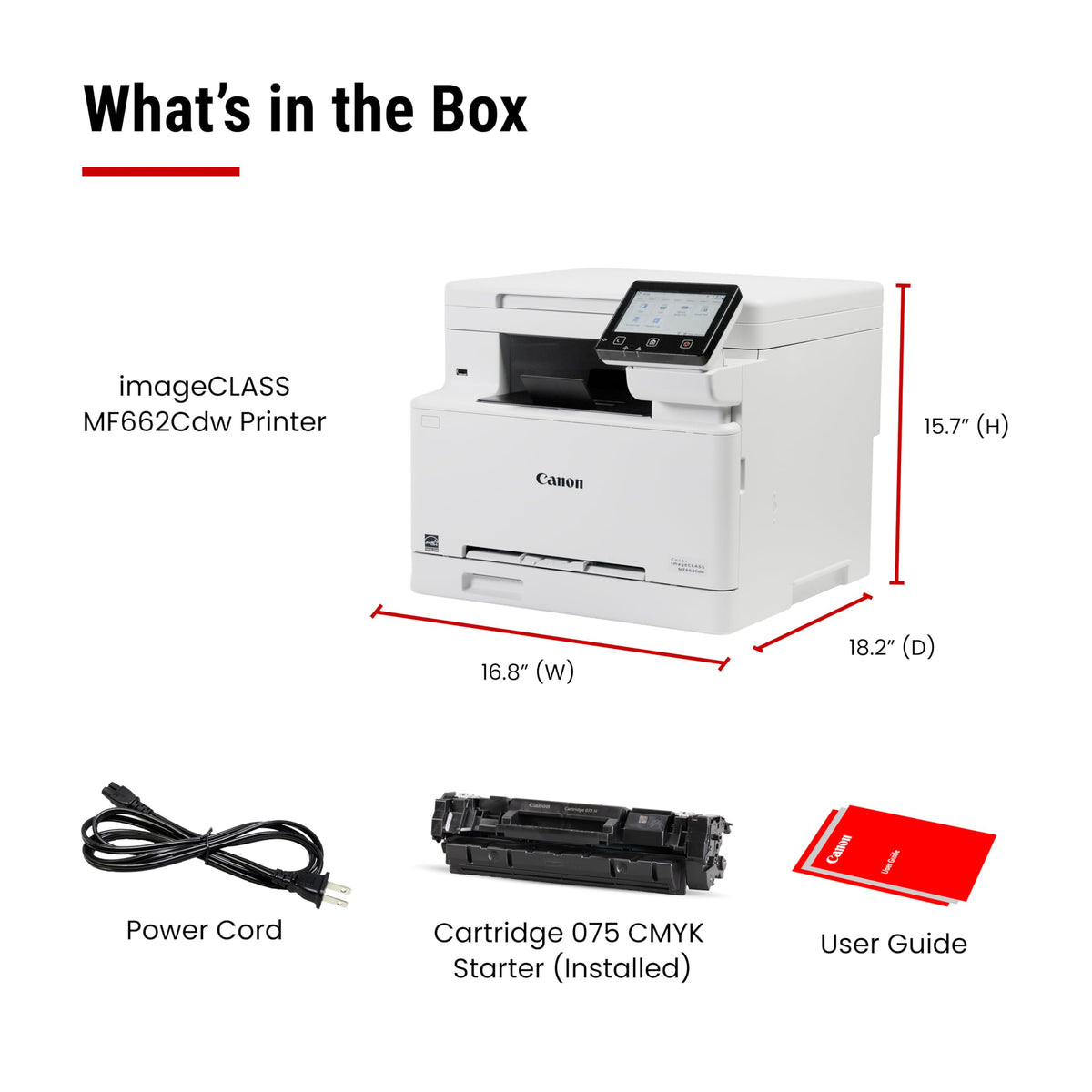 Canon Color imageCLASS MF662Cdw - Wireless Duplex Laser Printer with Copier, Scanner, 3 Year Limited Warranty, 26 PPM