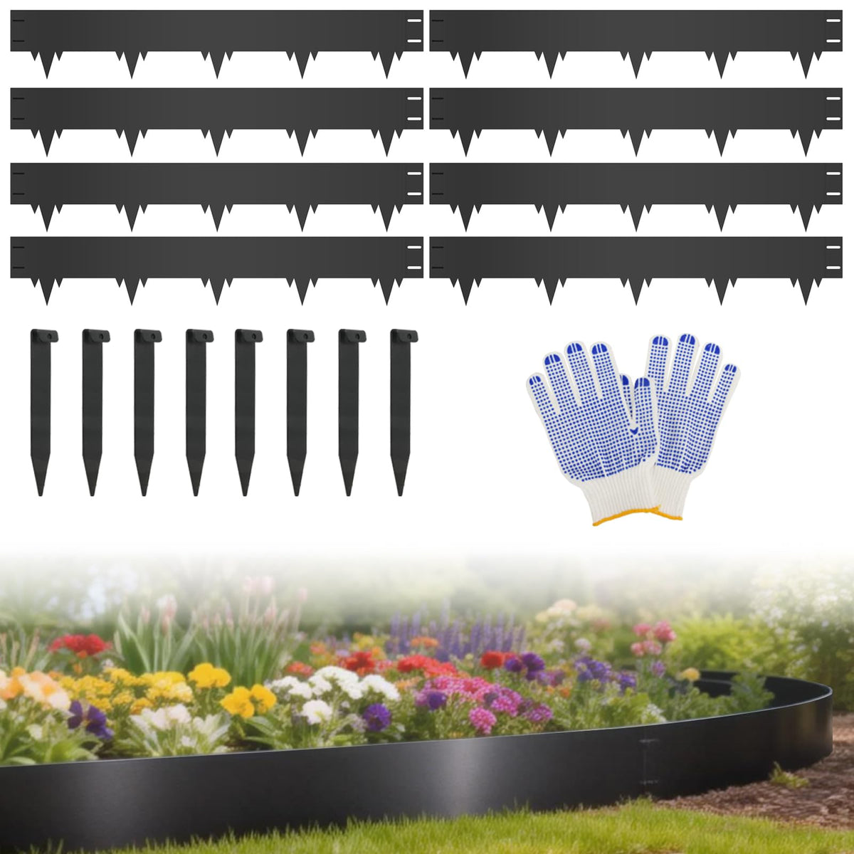 50FT Metal Landscape Edging, 15-Pack 40"L x 6.5"H Rust-Proof Border