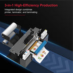 RAINBOWDGT A3 UV DTF Sticker Printer (with laminator), Dual XP600 printheads, Automatic Cleaning and White Ink Mixing System, Versatile for Glass, Metal, Wood, Mugs, Phone Cases, and More.