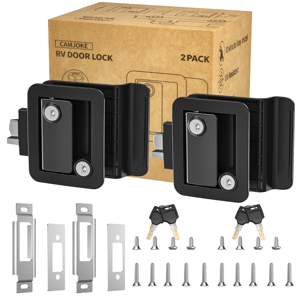 RV Keyless Entry Door Lock with Bluetooth Remote and Keypad for Camper