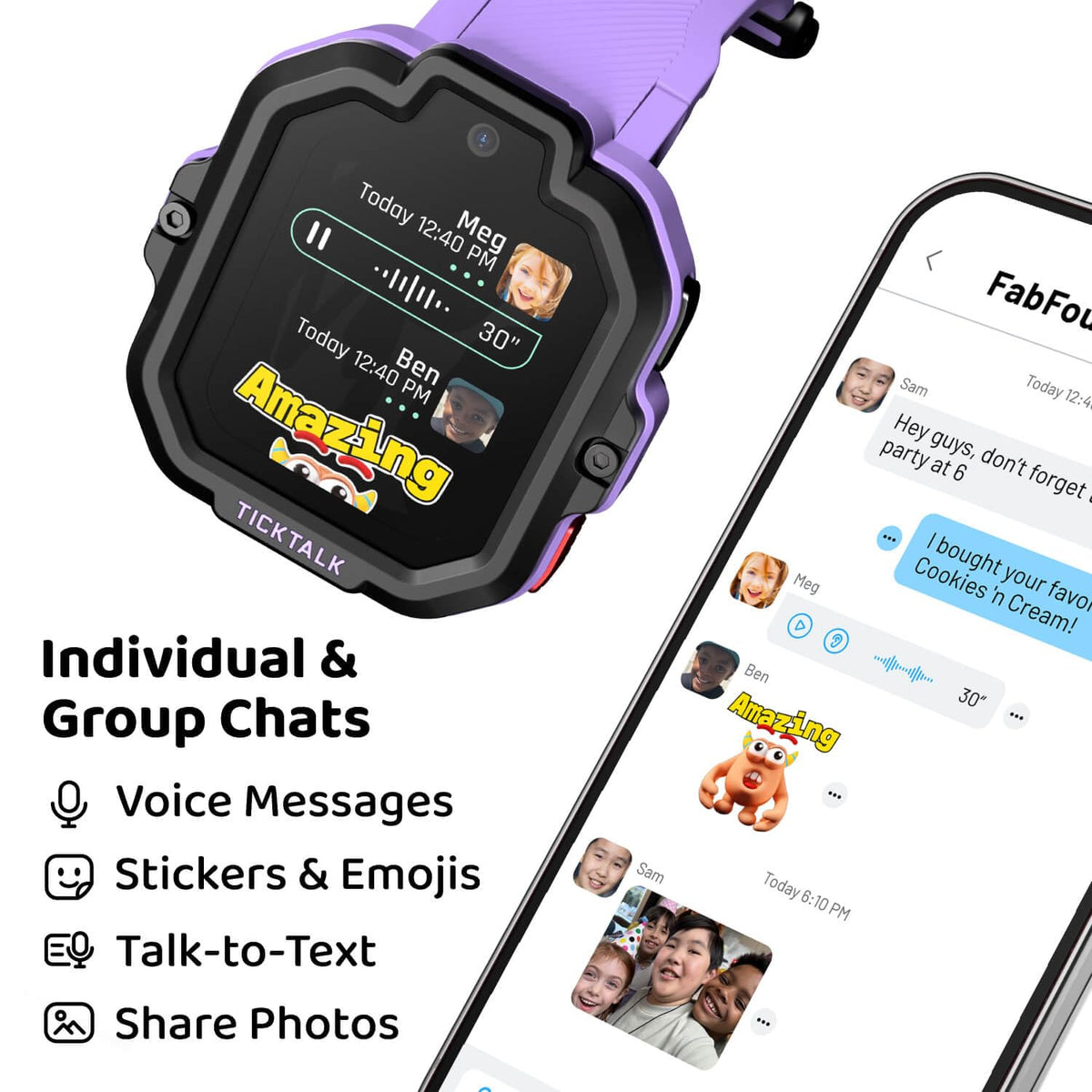 TickTalk5 Kids Smart Watch with GPS Tracker, Calls, Texts and SOS Ages 3-12