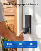 Fingerprint Door Lock, Keyless Entry Smart Deadbolt, Built-in WiFi, Black