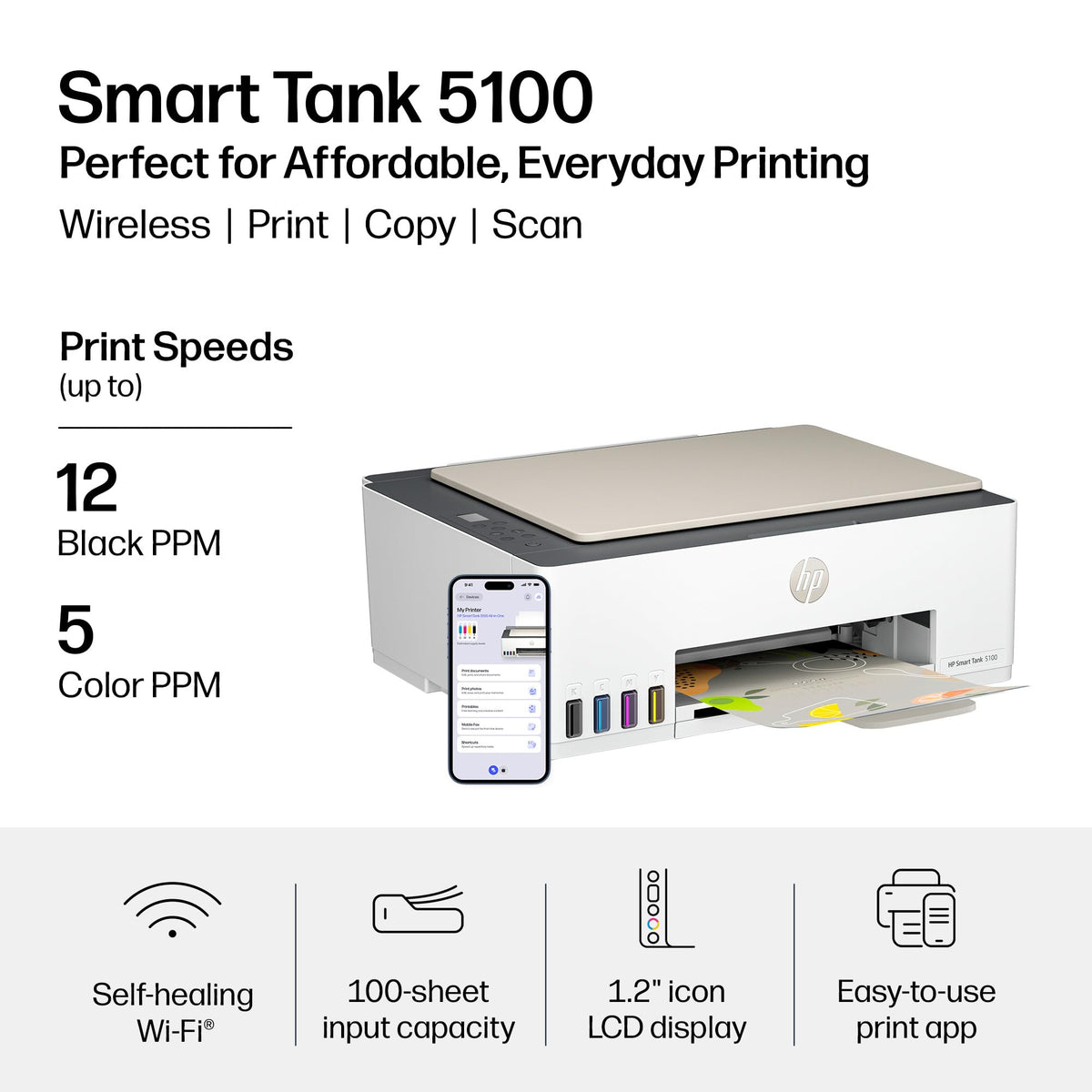 HP Smart Tank 5100 Ink Tank Printer | 3 Years of Ink Included | All-in-One