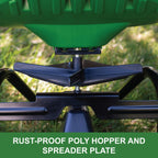 John Deere Push Broadcast Spreader for Fertilizer, Grass Seed and Ice Melt, 130 lb Capacity Lawn & Garden Spreader with 12 Ft Spread Width