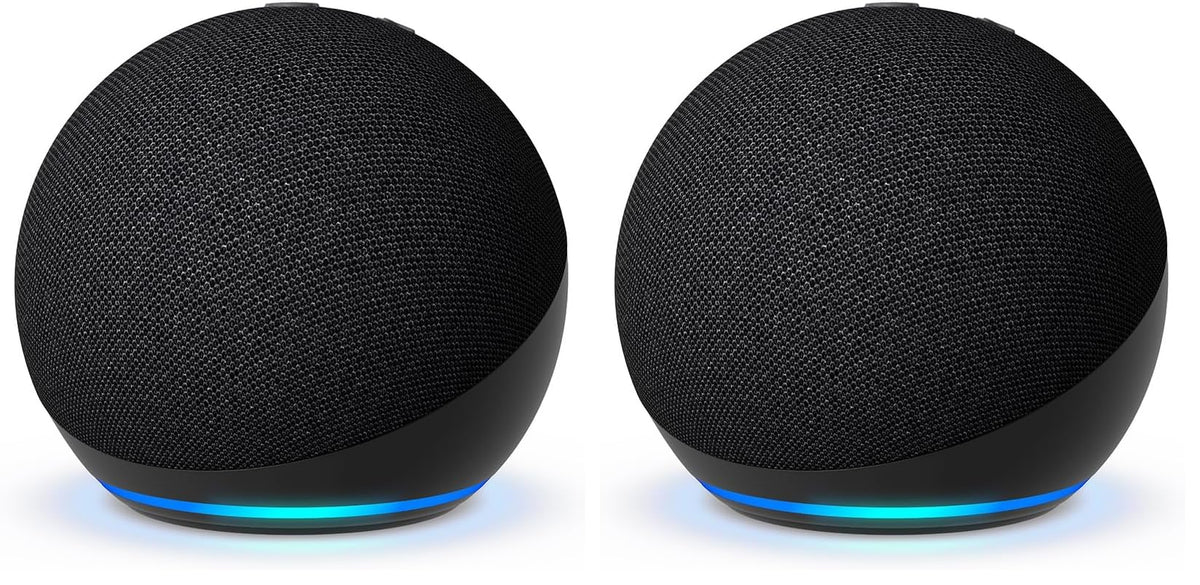 Amazon Echo Dot - Vibrant sounding speaker, Designed for Alexa+, Great for bedrooms, dining rooms and offices, Charcoal (Pack of 2)