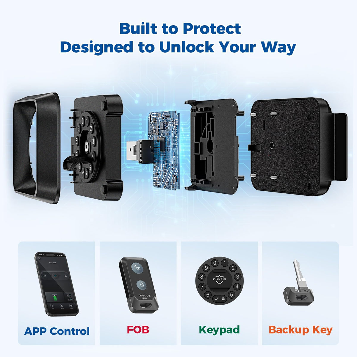 ONNAIS Smart RV Door Lock - Full Metal App Control Keyless Entry