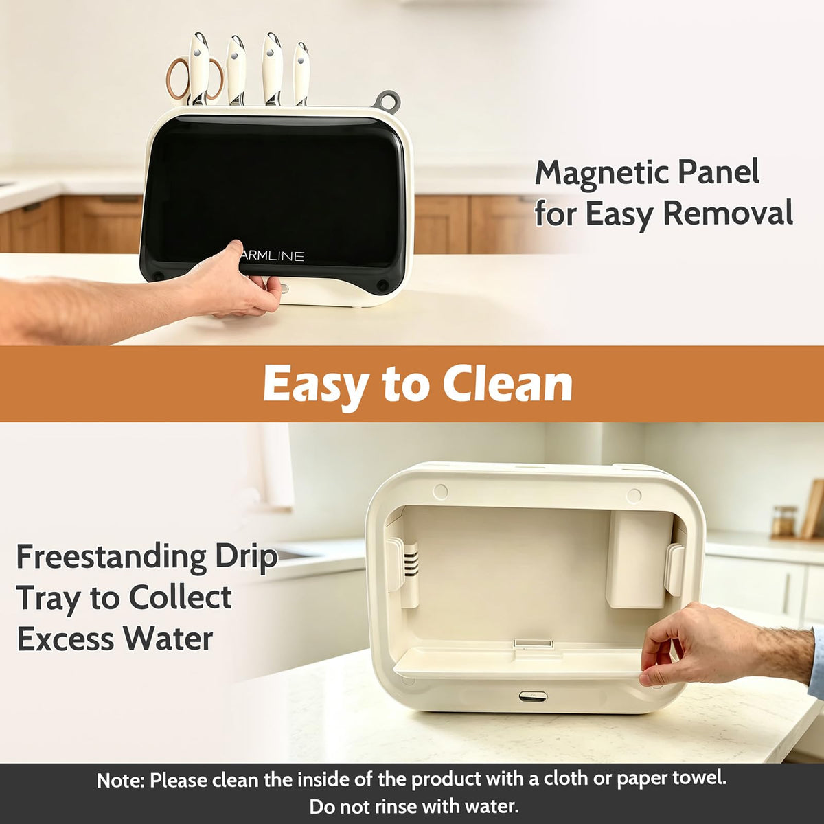 Next-Gen Smart Cutting Board and Knife Set with Holder, Self-Cleaning and Drying, Space-Saving Kitchen Organizer, Practical Gift for Mom, Dad, Housewarming, Birthday & Christmas