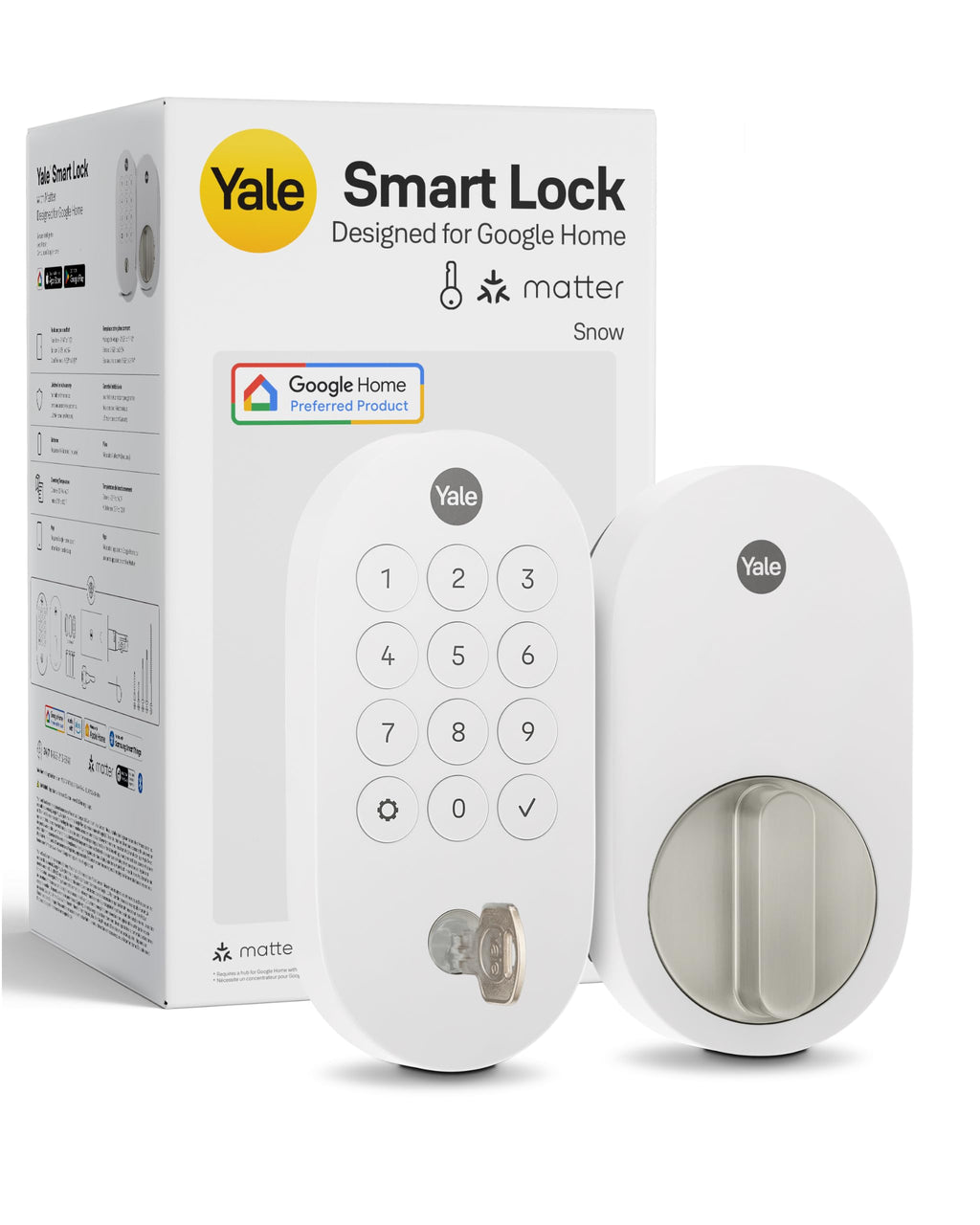 Yale Smart Lock Deadbolt with Google Matter, Keyless Entry, Matte Black