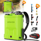 Battery Powered Backpack Sprayer 5.3 Gallon,Electric Garden Sprayer with 100 PSI Adjustable Pressure, Rechargeable 21V 2.6Ah Battery,8 Nozzles (Includes Telescopic Wand) for Lawn,Yard,Garden