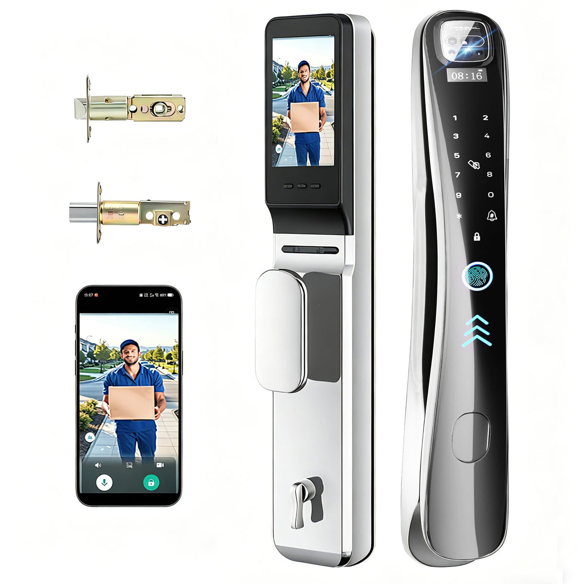 EIYSIE Video Smart Lock with Camera & Doorbell, 8-in-1 WiFi Keypad Deadbolt