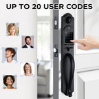Fingerprint Double Door Handle Set with Keypad Deadbolt, Right Hand