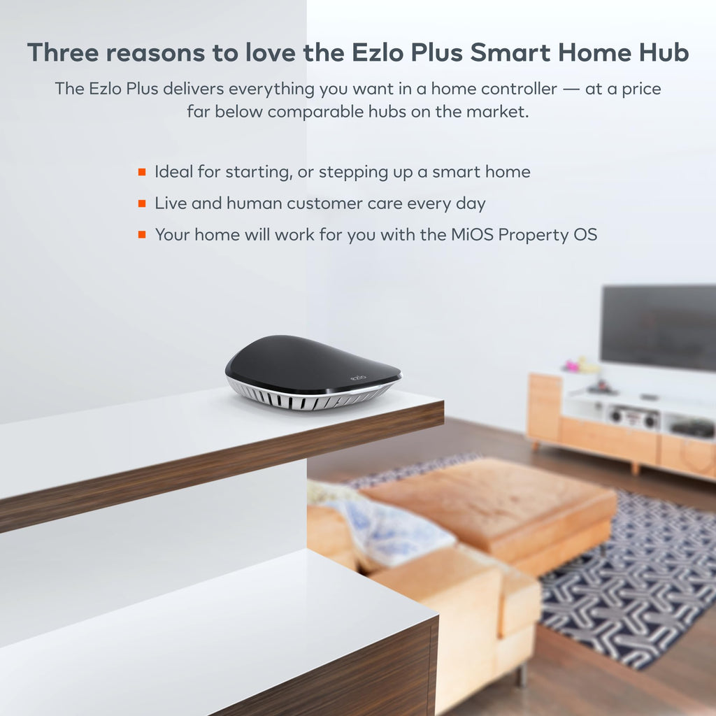 EzloPlus Smart Home Hub with Zigbee & Z-Wave | Works with Wi-Fi Devices Associated with Amazon Alexa & Google Assistant to Control Smart Locks, Lights and Switches