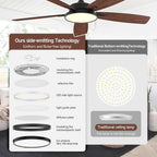 Roomratv Smart Ceiling Fan Compatible with App/Alexa/Google home,Black