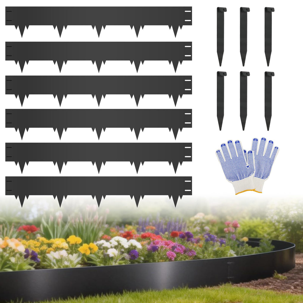 50FT Metal Landscape Edging, 15-Pack 40"L x 6.5"H Rust-Proof Border