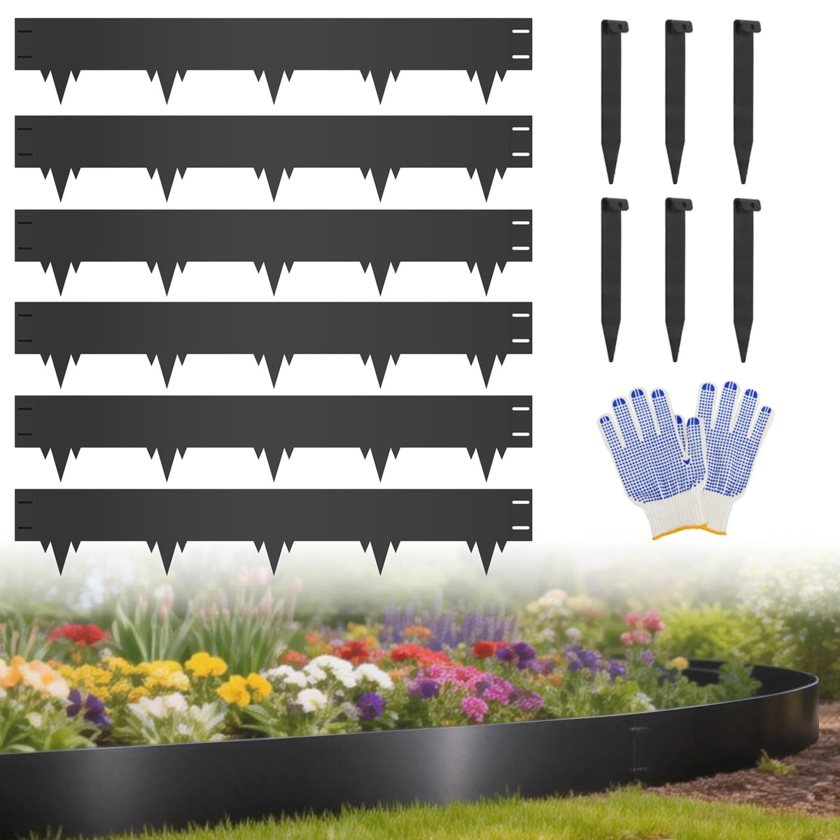 50FT Metal Landscape Edging, 15-Pack 40"L x 6.5"H Rust-Proof Border
