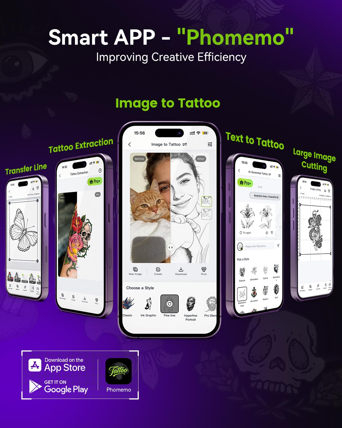 Phomemo M08F Plus Touchscreen Tattoo Stencil Printer, Bluetooth, Thermal