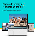 Liene White M200 4x6'' Photo Printer Battery Edition, Wireless Photo Printer for iPhone Android, Dye Sublimation Printing Full-Color Photo 20-Sheet, Portable Picture Printer Ideal for Travel Home Use