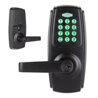 BRINKS ANSI Grade 2 Keypad Door Lock with Handle for Commercial & Residential Use, Keyless Entry Door Lock, 99 User Codes, Auto-Relock, Battery with Backup Keyway (Satin Nickel)