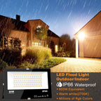 LED Flood Light Outdoor 800W Equivalent 8000LM RGB Landscape Lighting
