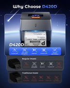 Phomemo Shipping Label Printer with Touchable Screen & 750Pcs Labels