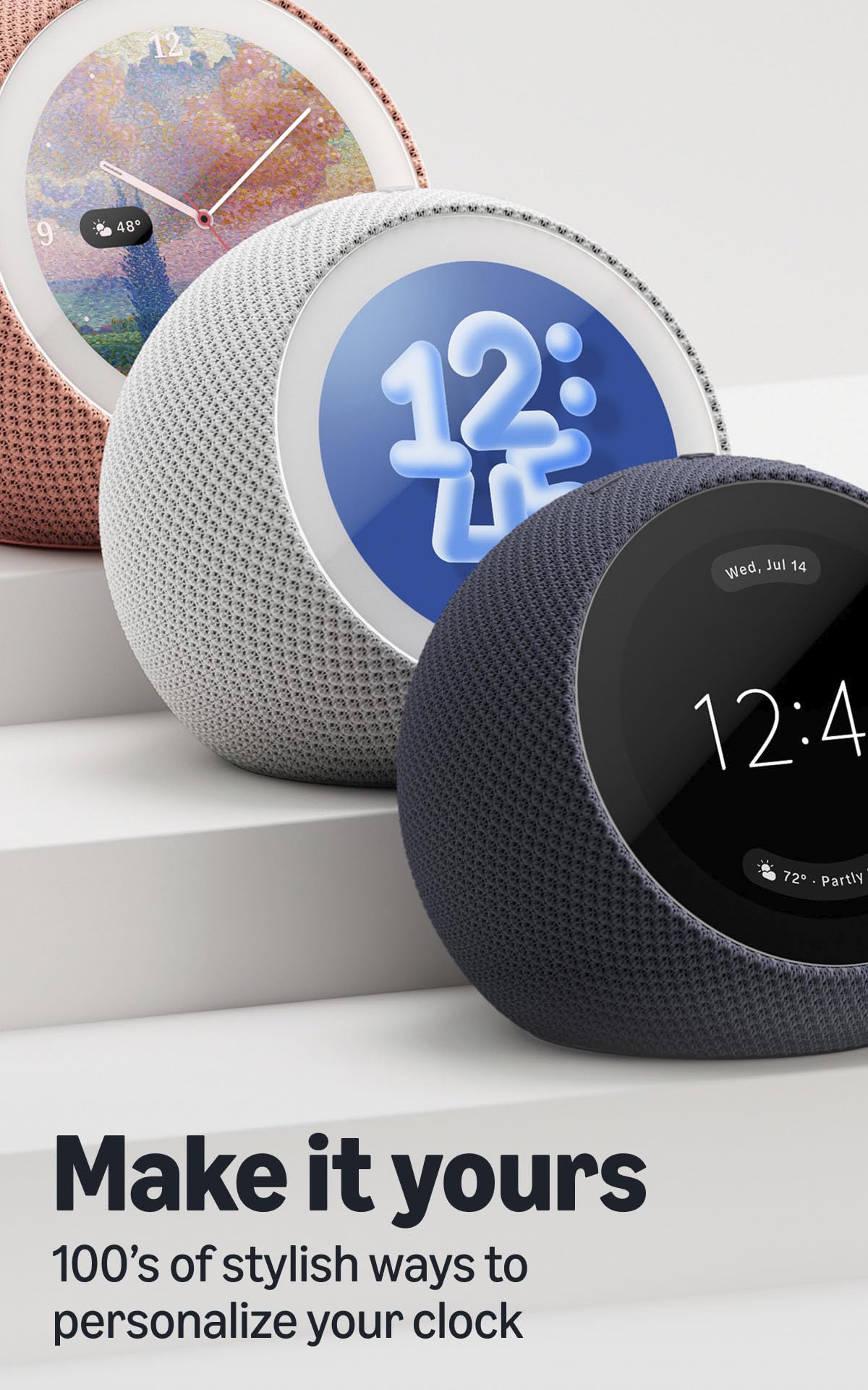 Amazon Echo Time (all-new), Customizable smart clock, Smart alarms, Ambient sounds, Smart home hub, Ideal for bedrooms, Designed for Alexa+, Graphite