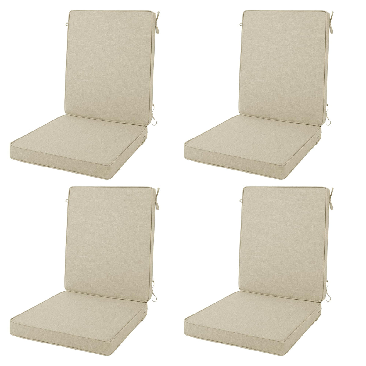 Outdoor Chair Cushions 20x20 Inch, Set of 4, Dark Grey