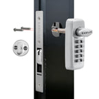 Keyless Keypad Storefront Door Lock, Mechanical Commercial Mortise Lock for Aluminum/Glass Narrow Stile Doors, DIY No-Drill Adams Rite Replacement (Silver, 1-1/8" Hook Bolt)