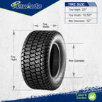 MaxAuto 2PCS 23x10.50-12 Turf Tires 23x10.5x12 Lawn Mower Golf Cart Garden Tractor Tire, 4PR Tubeless