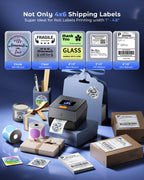 Phomemo Shipping Label Printer with Touchable Screen & 750Pcs Labels