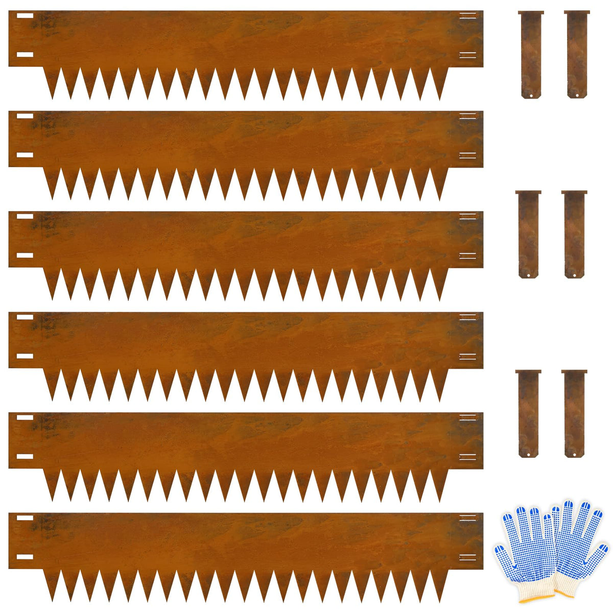 Co rten Steel Landscape Edging 12 Inch, 6 Packs Pre-Rusted