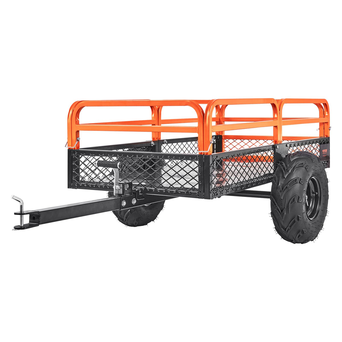 VEVOR Heavy Duty ATV Trailer Steel Dump Cart Tow Behind, 750 lbs 12 Cubic Feet, Garden Utility Trailer Yard Trailers with Removable Sides for Riding Lawn Mower Tractor