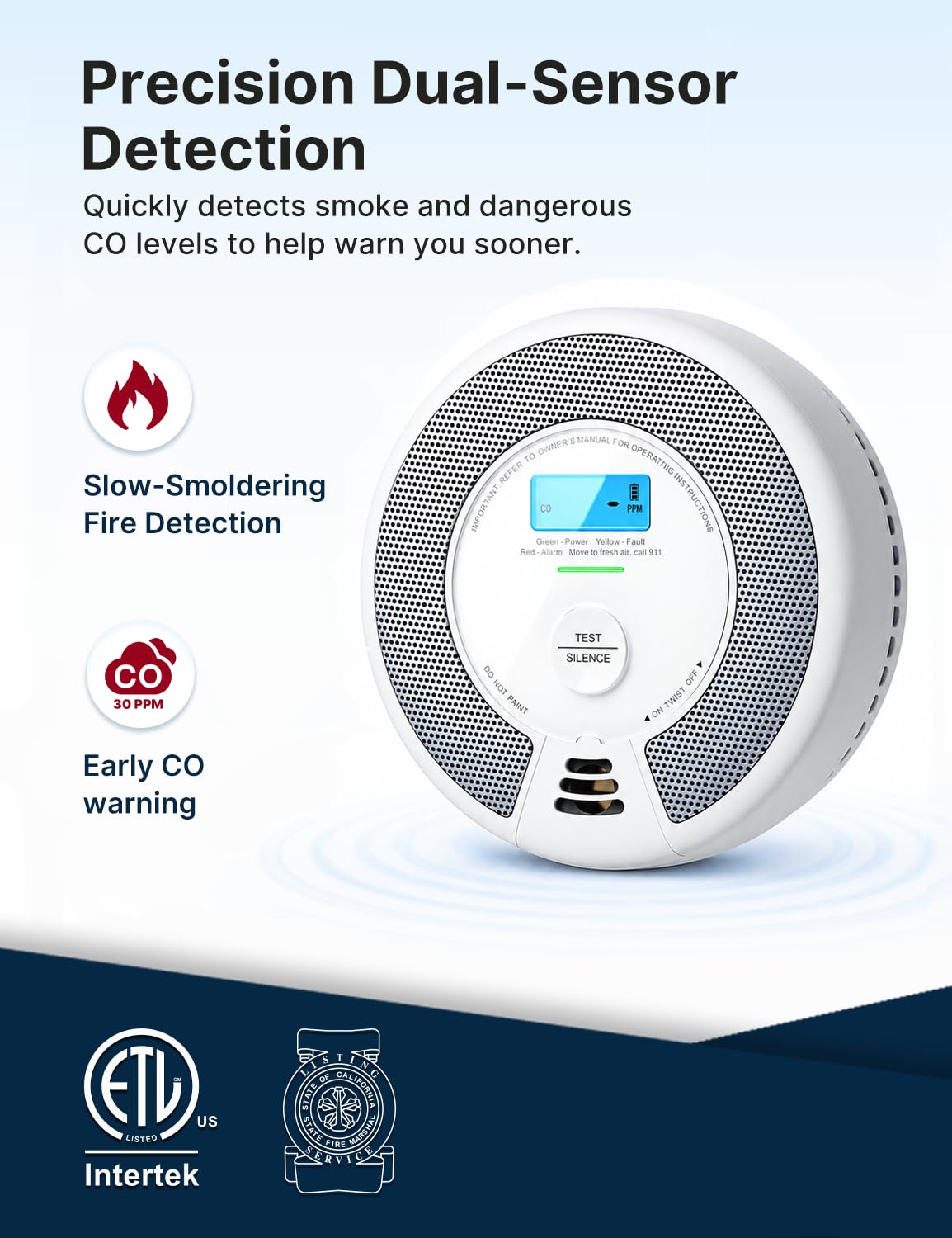 X-Sense Interconnected Smoke and CO Detector, SC07-W, 3-Pack