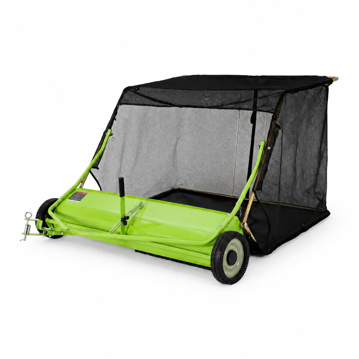 48-Inch Lawn Sweeper Tow Behind, Leaf & Grass Collector Yard Sweeper