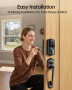 Built-in WiFi Smart Lock with Handle Set, Keyless Entry Front Door Lock Set