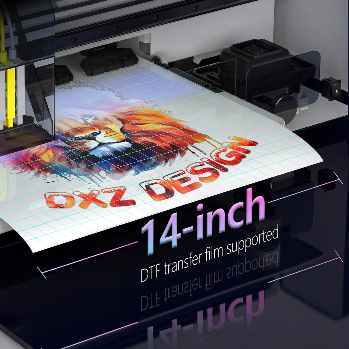 DXZ 2026 14'' A3 DTF Printer Bundle, F1080 Printhead High Speed DTF Machine for Multi-Fabric, One-Click Print-to-Bake & 24/7 Auto-Maintenance, 2-Year Ink Included