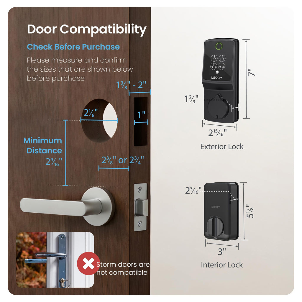 Lockly Secure Pro Wi-Fi Deadbolt Smart Lock Latest Version with Fingerprint