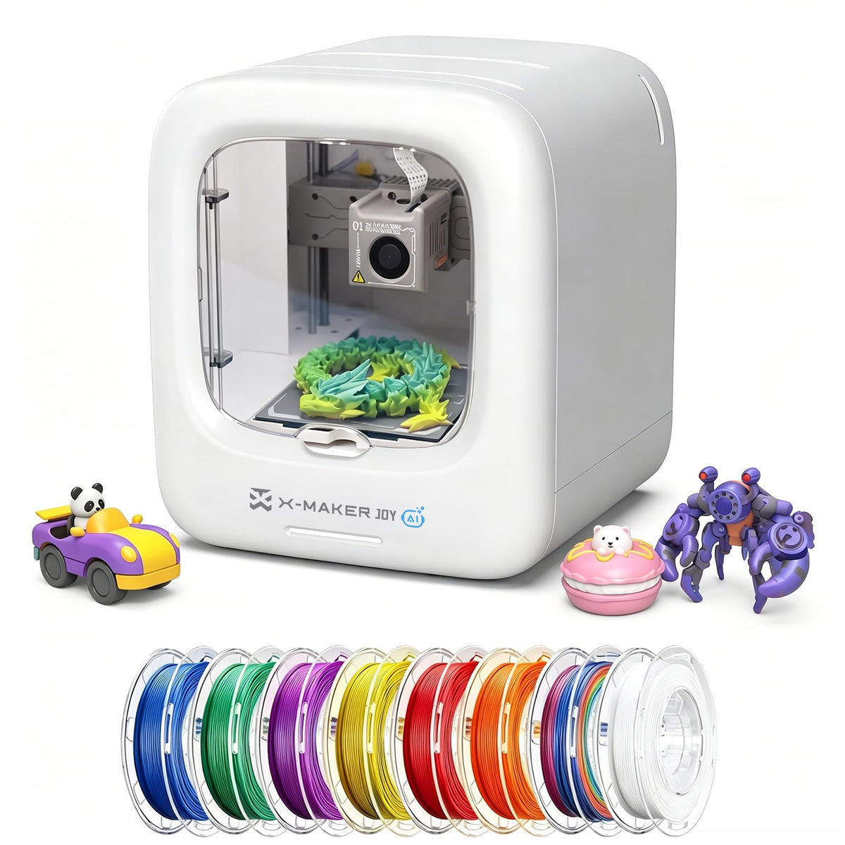 AOSEED AI 3D Printer for Kids, Fast 400mm/s, 20,000+ Models, Enclosed Safe