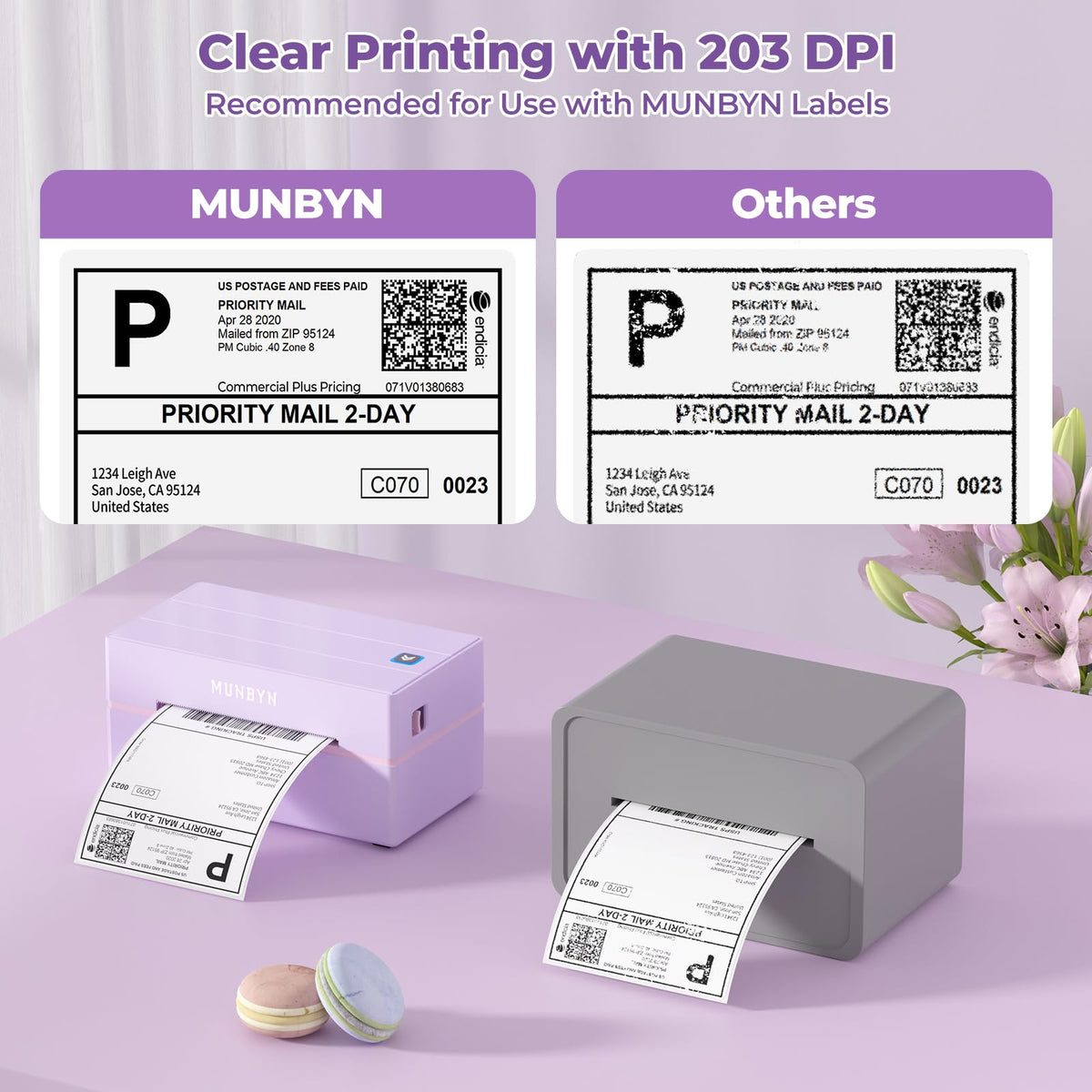 MUNBYN Bluetooth Thermal Label Printer, Wireless 4x6 Shipping Label Printer