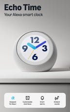 Amazon Echo Time (all-new), Customizable smart clock, Smart alarms, Ambient sounds, Smart home hub, Ideal for bedrooms, Designed for Alexa+, Graphite