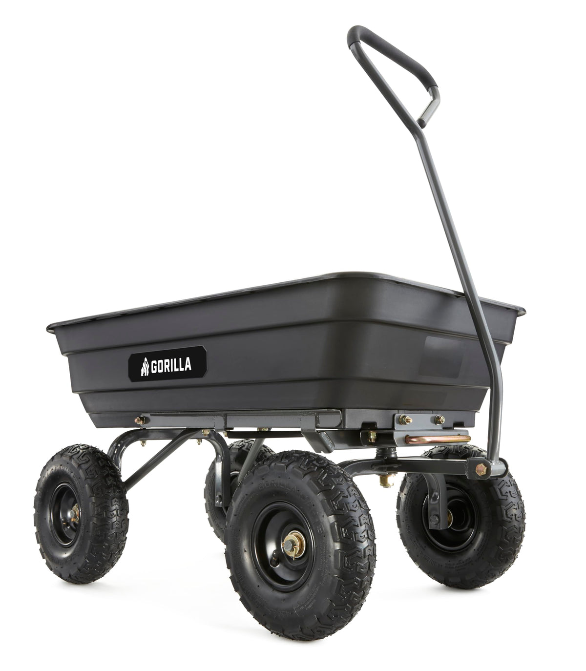 Gorilla Carts 600 lb Poly Garden Dump Cart, 4 Cu Ft Wagon, Quick-Release
