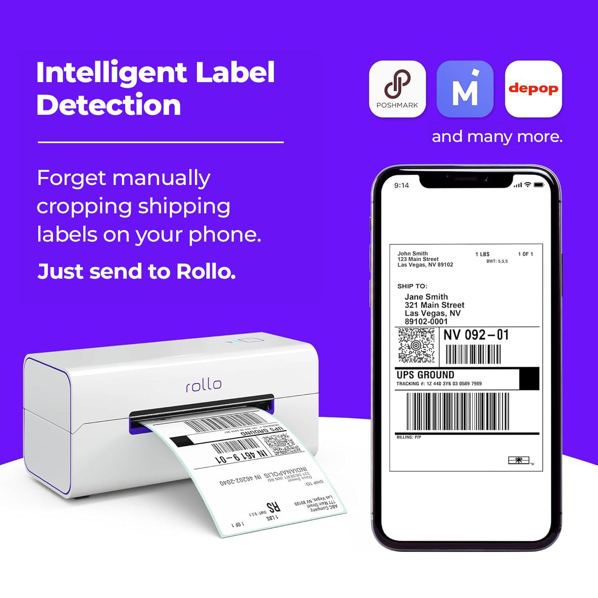 Rollo Wireless Shipping Label Printer - Wi-Fi 4x6 Thermal Label Printer