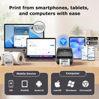 JADENS Dual-Band Wi-Fi 4x6 Shipping Label Printer for Small Business & Home