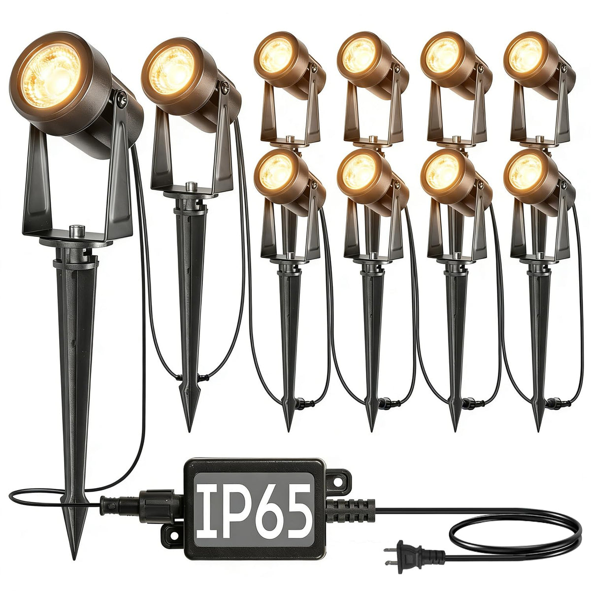 SUNTHIN Outdoor RGBW Landscape Lighting with Remote, Dusk to Dawn, 12 Pack