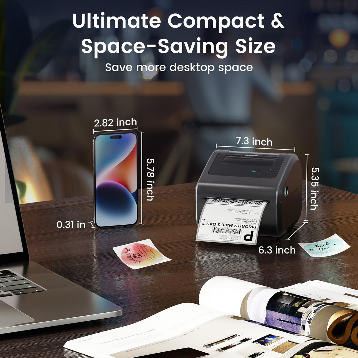 Bluetooth Shipping Label Printer with 750 Pcs Labels