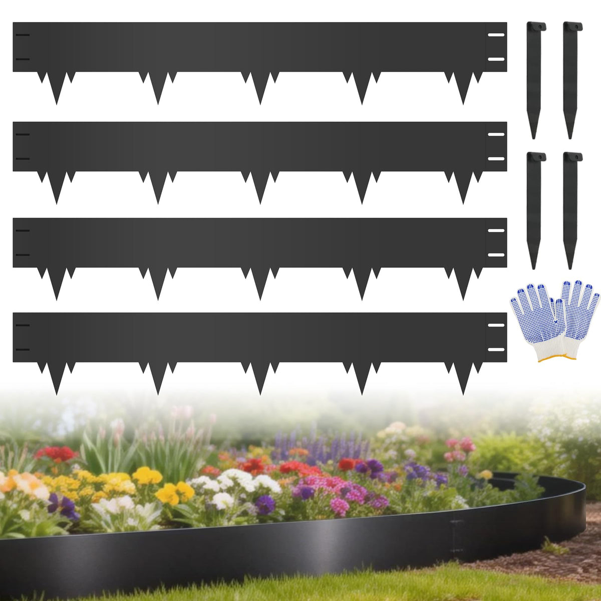 50FT Metal Landscape Edging, 15-Pack 40"L x 6.5"H Rust-Proof Border