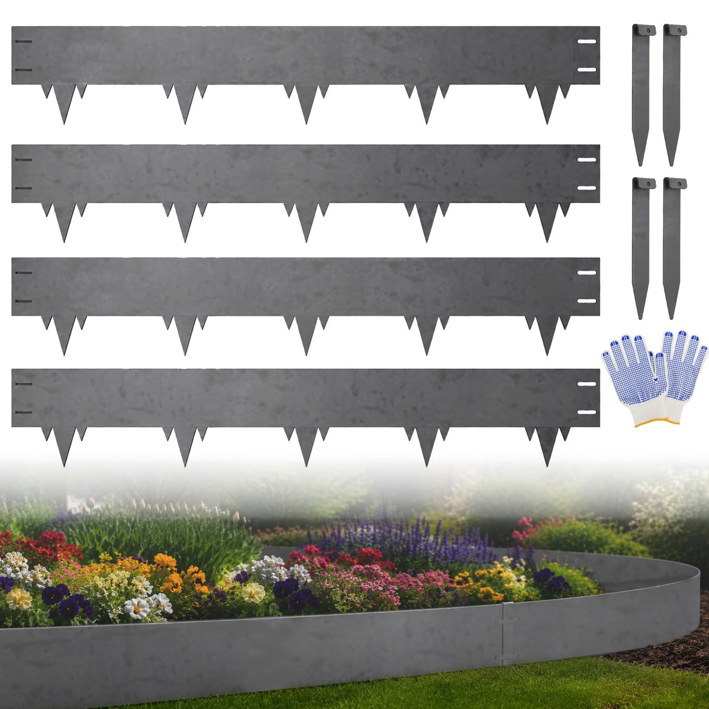 50FT Metal Landscape Edging, 15-Pack 40"L x 6.5"H Rust-Proof Border