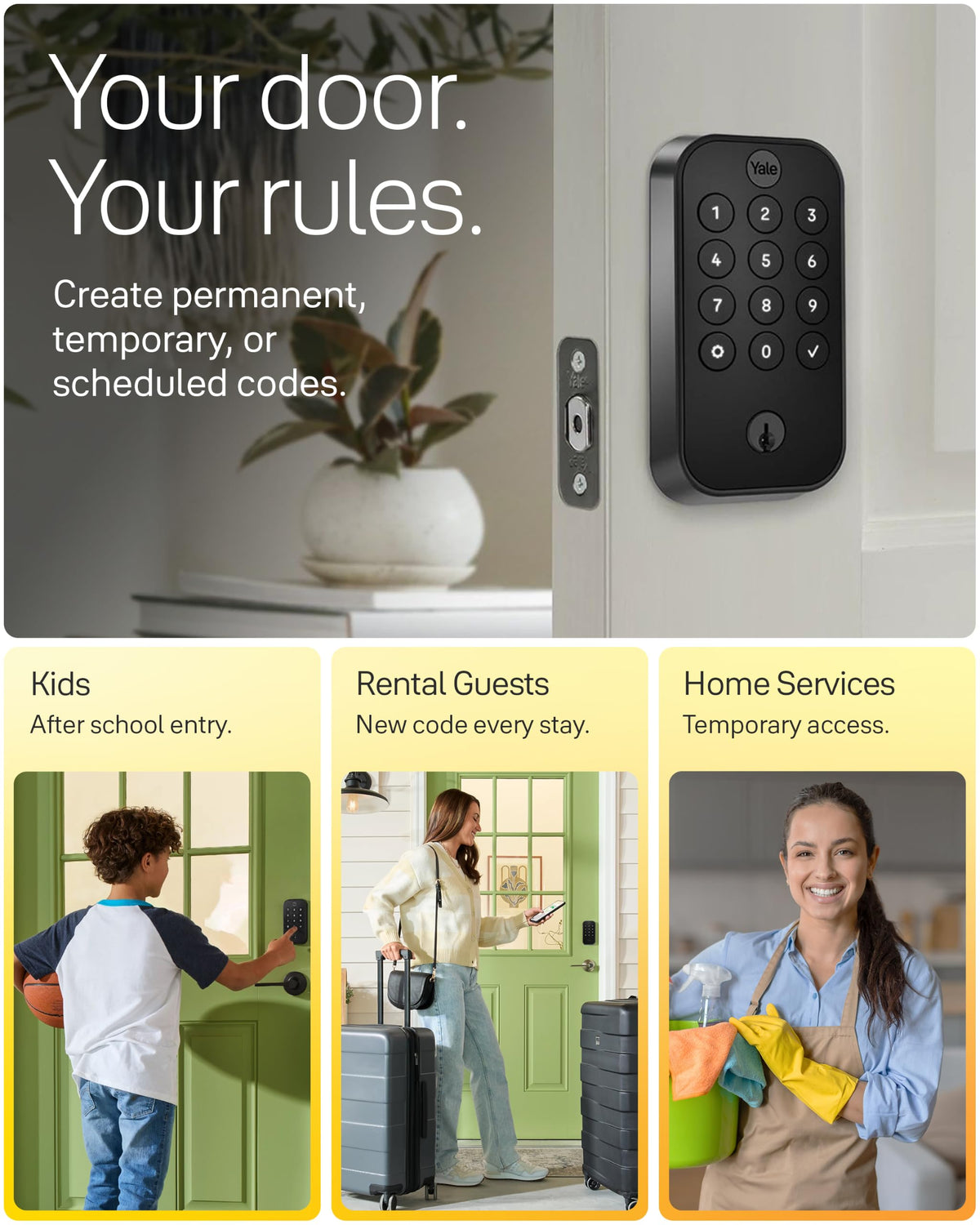 Yale WiFi Smart Lock Deadbolt with Keypad, Keyless Entry, Satin Nickel