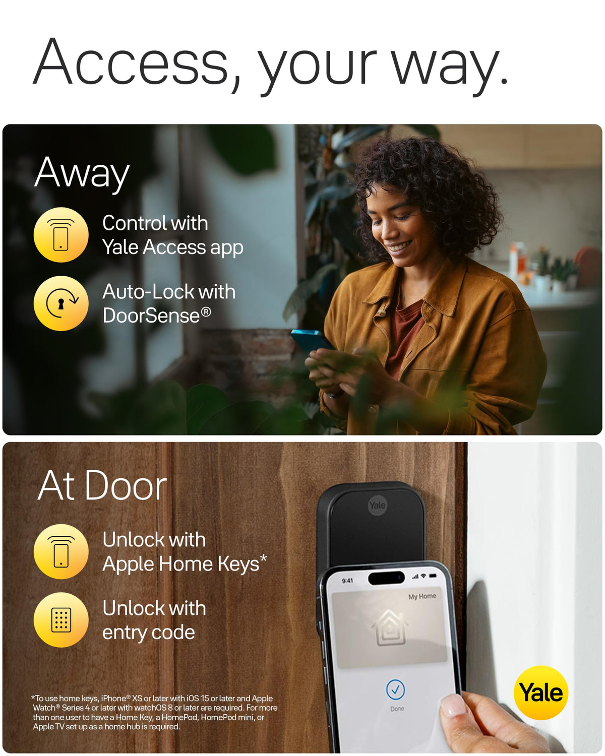 Yale WiFi Smart Lock Deadbolt with Keypad, Apple Home Key, Keyless Entry