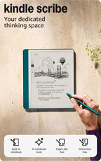 Amazon Kindle Scribe (16GB) - Your notes, documents and books, all in one place. With built-in AI notebook summarization. Includes Premium Pen - Tungsten